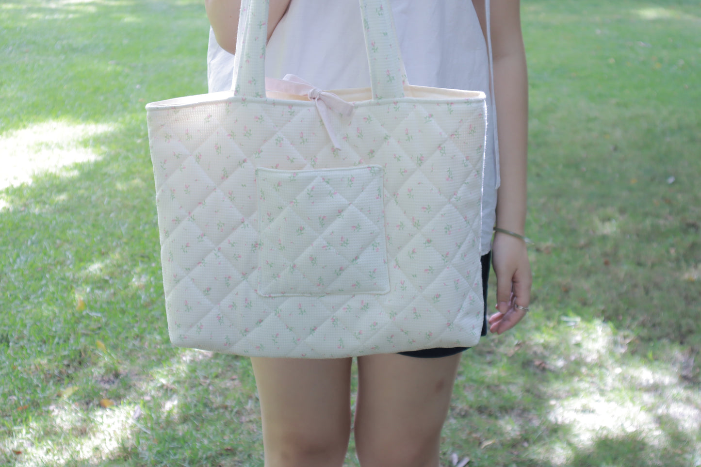 Quilted Tote Bag Sewing Pattern PDF