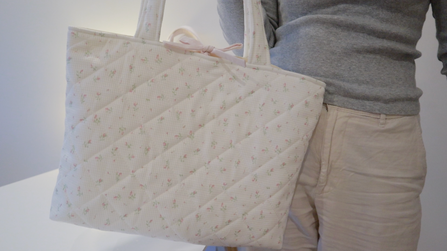 Quilted Tote Bag Sewing Pattern PDF