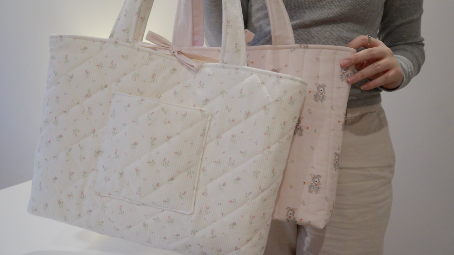 Quilted Tote Bag Sewing Pattern PDF
