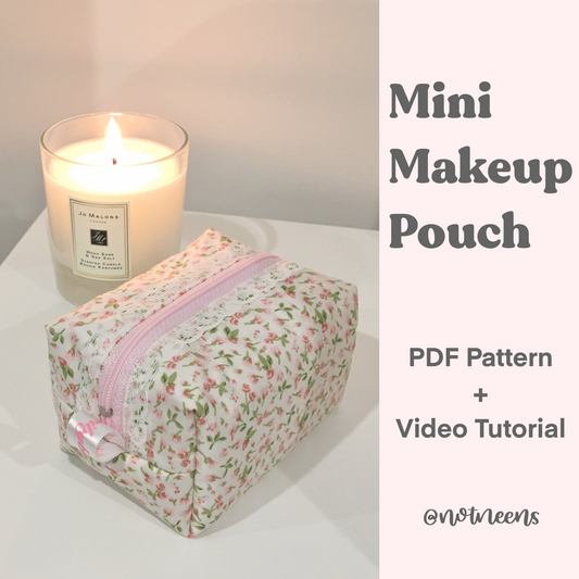 Mini Makeup Pouch Sewing Pattern PDF
