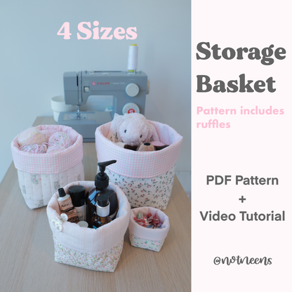 Storage Basket (4 Sizes) Sewing Pattern PDF