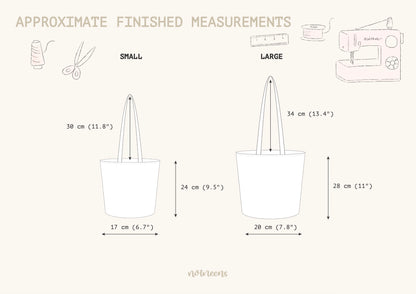 Drawstring Bucket Bag (2 Sizes) Sewing Pattern PDF