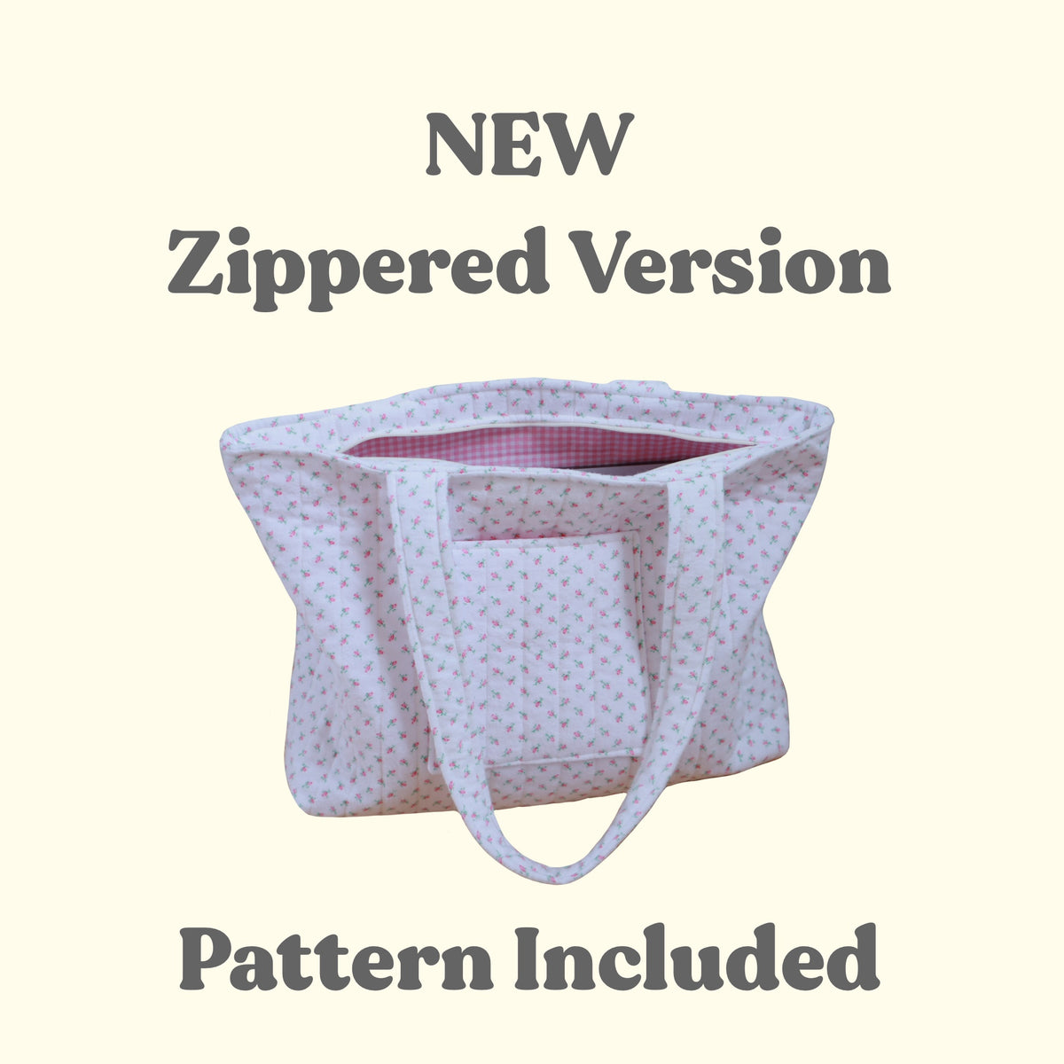 Quilted Tote Bag Sewing Pattern PDF